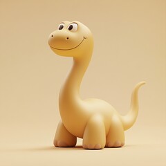 Obraz premium 3D Brontosaurus Icon: Long Necked Dinosaur Symbol Illustration Logo