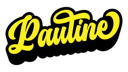 Given name Pauline written in retro groovy three-dimensional script lettering