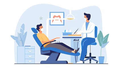 Patient being reassured by their dentist before a dental procedure