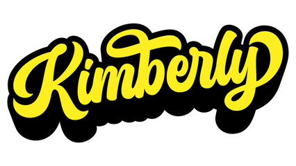 Given name Kimberly written in retro groovy three-dimensional script lettering