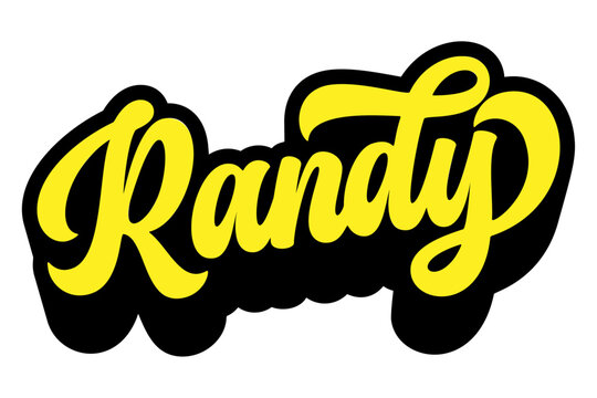Given name Randy written in retro groovy three-dimensional script lettering