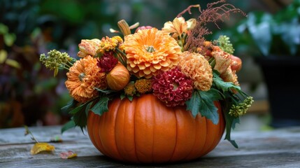 halloween party pumpkin arrangement