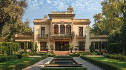 Obraz premium Elegant Mansion with Garden