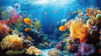 Fototapeta premium Vibrant Coral Reef Underwater