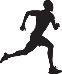 Silhouette of a Man Running in Vector Format
