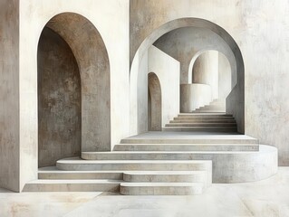 Naklejka premium abstract geometric shapes in a harmonious composition against a clean white background, creating a sense of depth and structure while inviting viewers to explore the interplay of forms and shadows