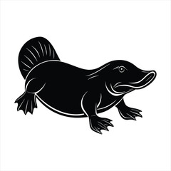 Platypus silhouette vector