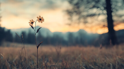 sunrise in the field