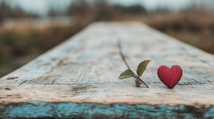heart on a wooden background