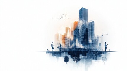 Obraz premium Exploring Urban Landscapes The Dynamic Intersection of City Life and Architecture