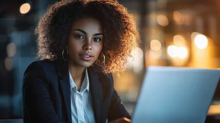 Young woman laptop office