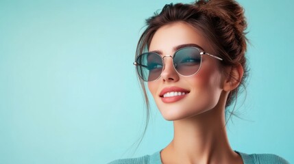 Fototapeta premium Vintage Fashion Portrait with Stylish Sunglasses