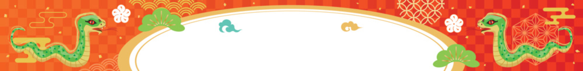 巳年の初売りセールの背景イラスト