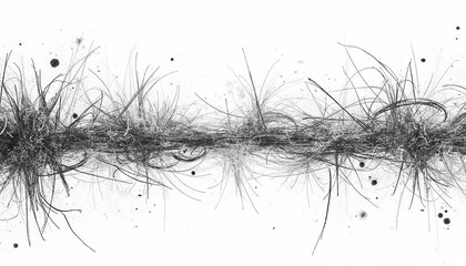 Frenzied scribbles background with chaotic black lines on a white backdrop