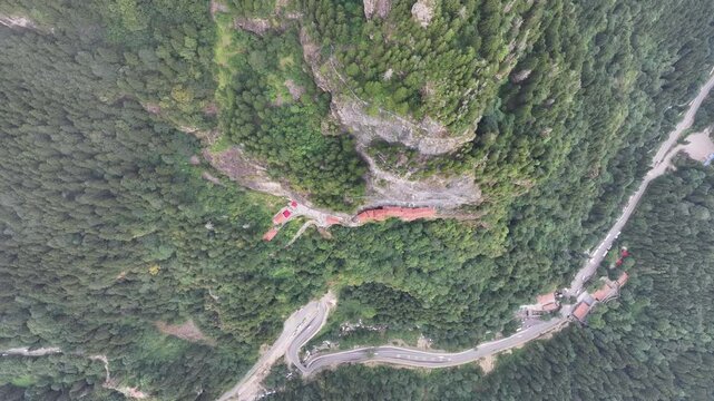 Sumela Monastery (S&uuml;mela Manastırı) Drone Video, Altındere National Park Ma&ccedil;ka, Trabzon Turkiye (Turkey)	