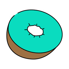 cut kiwi fruit line icon vector. cut kiwi fruit sign. isolated symbol illustration