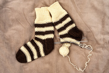 Knitting warm socks