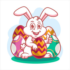 Happy Easter Illustration using modern style vector view