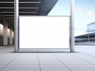 Empty advertising billboard at an airport perfect for showcasing your brand