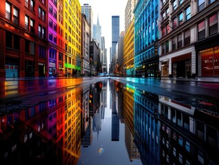 Fototapeta premium Cities and towns, diverse locations, vibrant colors, photography, detailed, dynamic