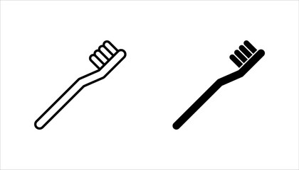 set of toothbrush icons, Isolated dental hygiene vector illustration, Dental care symbol, on white background.