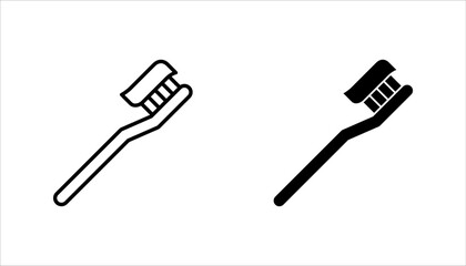 set of toothbrush icons, Isolated dental hygiene vector illustration, Dental care symbol, on white background.
