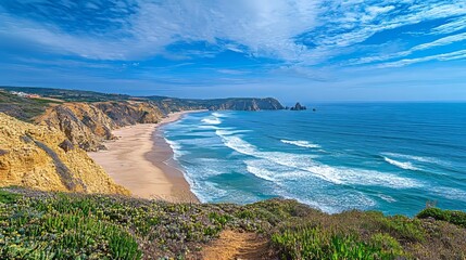 Atlantic coast, Amoreira beach, Algarve, Portugal, summer