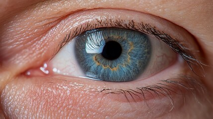 Fototapeta premium Close-Up Macro Photography of a Blue Eye