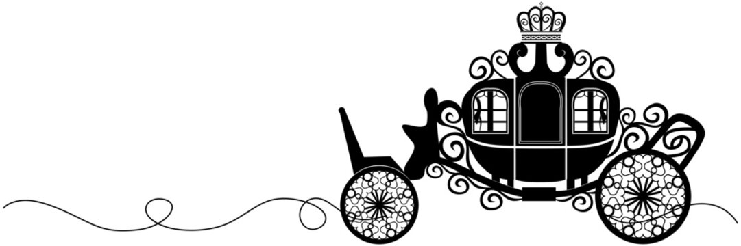 recommend clip art: Line art horse carriage silhouette