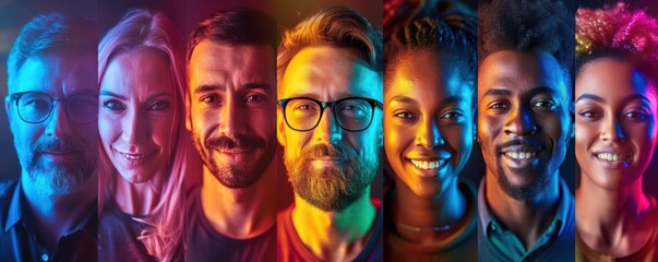 Obraz premium Positive workplace culture with diverse team, vibrant colors, photography, joyful, collaborative