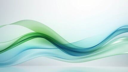 Obraz premium Abstract Background with Soft Blue and Green Wavy Lines, Harmonious Blend of Colors Creating Tranquil Atmosphere for Graphics, Posters, Web Pages, and Print Media