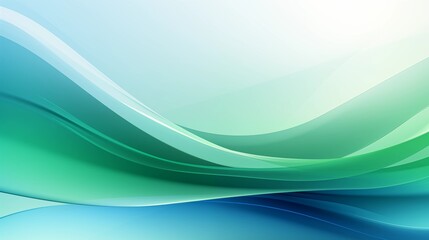 Fototapeta premium Abstract Background with Soft Blue and Green Wavy Lines, Harmonious Blend of Colors Creating Tranquil Atmosphere for Graphics, Posters, Web Pages, and Print Media