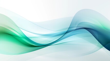Fototapeta premium Abstract Background with Soft Blue and Green Wavy Lines, Harmonious Blend of Colors Creating Tranquil Atmosphere for Graphics, Posters, Web Pages, and Print Media