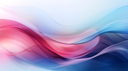 Obraz premium Abstract Background with Soft Blue and Pink Wavy Lines, Harmonious Blend of Colors Creating Tranquil Atmosphere for Graphics, Posters, Web Pages, and Print Media