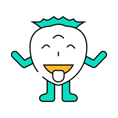 comic monster cute line icon vector. comic monster cute sign. isolated symbol illustration