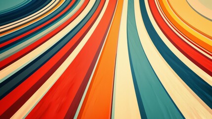 Fototapeta premium The image showcases a dynamic mix of flowing, curved lines in a vibrant spectrum of colors, creating a sense of movement and energy in an abstract art style.