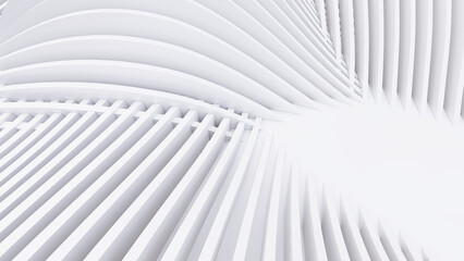 Abstract Curved Shapes. White Circular Background.