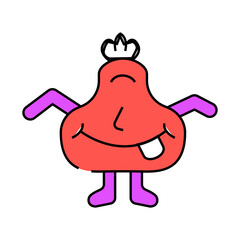 smile monster alien line icon vector. smile monster alien sign. isolated symbol illustration