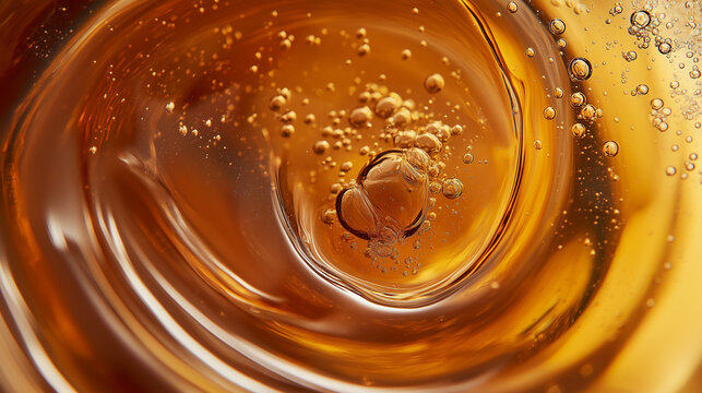 Abstract oil concept image: a close-up, top-down view of tamarind oil, filling the entire frame with a focus on its dark amber color