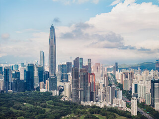 Obraz premium Aerial view of Skyline in Shenzhen city in China