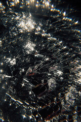 glamorous metallic silver sparkling mylar as seen through crystal prism