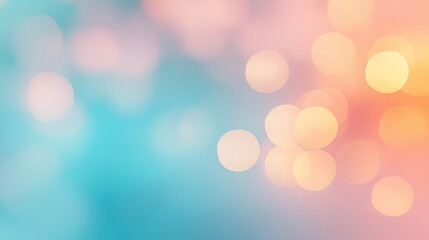 Obraz premium Soft bokeh lights create dreamy atmosphere with pastel colors blending harmoniously. This abstract background evokes sense of calm and tranquility, perfect for various design projects.