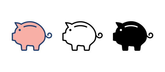 Piggy bank icon vector. piggy money icon