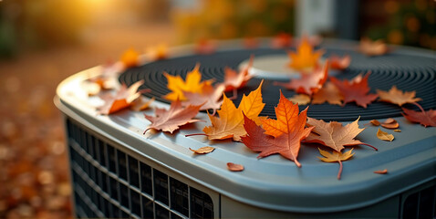 Air conditioning that is attached to the outside of the house and is covered with leaves in the fall and needs to be cleaned