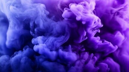 Swirling galaxy ink drops swirling in water, deep blues, purples, fluid motion, macro shot. AI generated