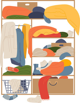 Wardrobe With Mess Clothes