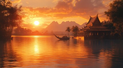 Fototapeta premium Refined culture: A Thai setting, Picturesque Thailand