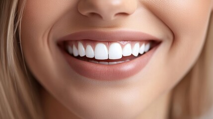 Fototapeta premium Beautiful close-up female smile with white teeth.