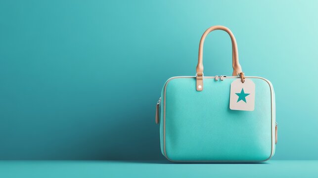 Personalized travel bag with name tag and adventure gift set, 3D rendering