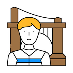 engineer construction line icon vector. engineer construction sign. isolated symbol illustration